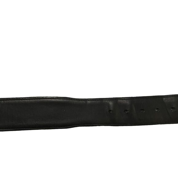 Vintage Brighton Black Leather Embossed Western Belt - Picture 6 of 6